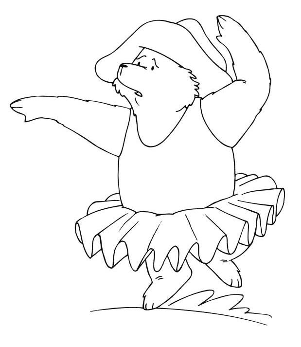 coloriage l ours paddington danseur etoile